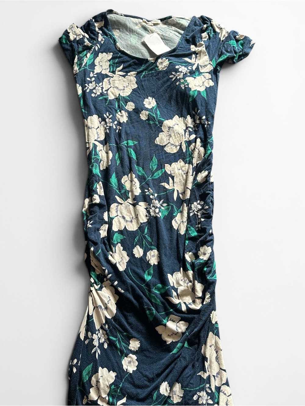 NWT Yumi Kim Navy Floral Blossom Maternity Dress with Cream and Green Print